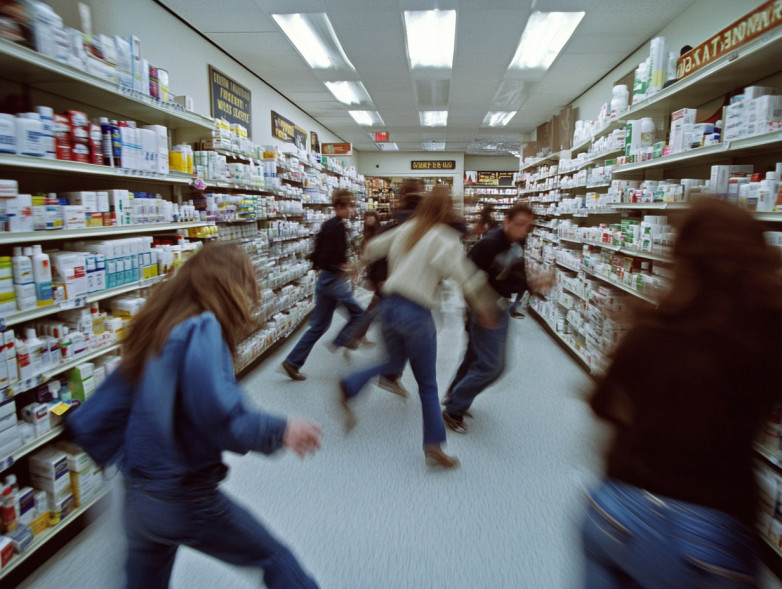 Cohue dans une pharmacie de Lyon